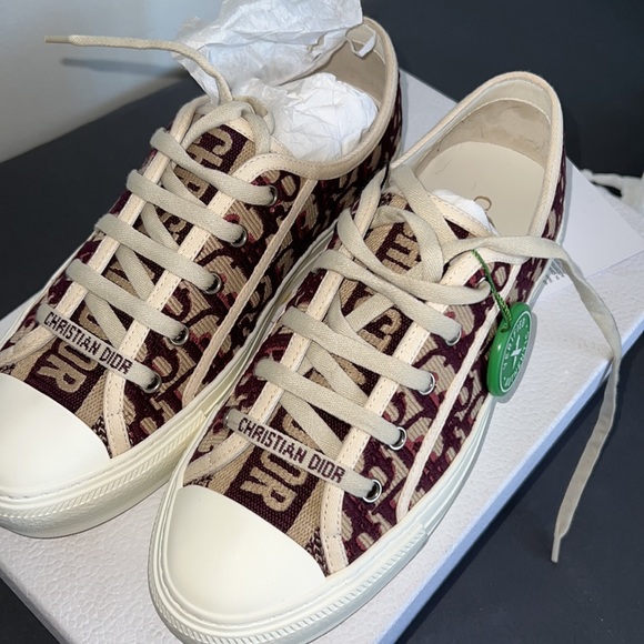 Dior Shoes Dior New Walkndior Sneaker Burgundy Dior Oblique